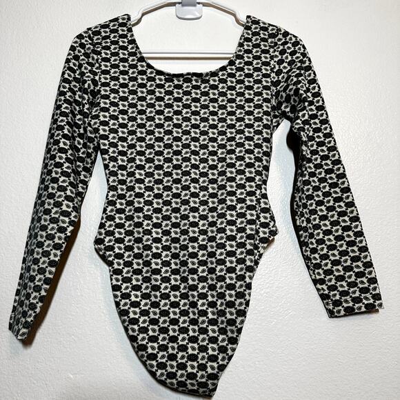 Vintage LA Movers Co-ord Set 80s Bodysuit Pants Paisley Pattern Green White S - Picture 3 of 9